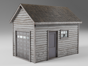 classic american style abandoned detached garage 3D Modell