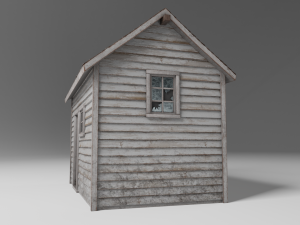 classic american style abandoned detached garage 3D Modell
