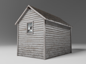classic american style abandoned detached garage 3D Modell