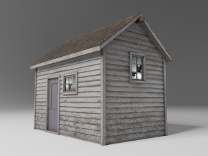 classic american style abandoned detached garage 3D Modell