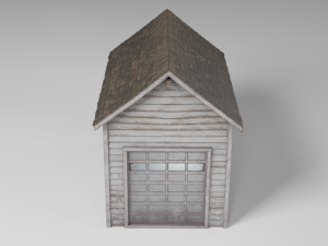 classic american style abandoned detached garage 3D Modell