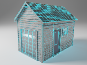 classic american style abandoned detached garage 3D Modell