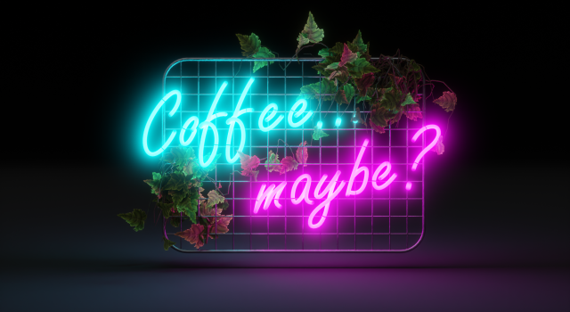 neon sign coffee maybe Modelo 3D .c4d .max .obj .3ds .fbx .stl .blend 