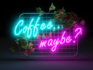 неоновая вывеска кофе может быть 3D Модель