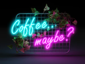 neon sign coffee maybe 3D Model
