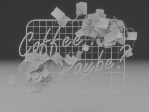 neon sign coffee maybe Modelo 3D