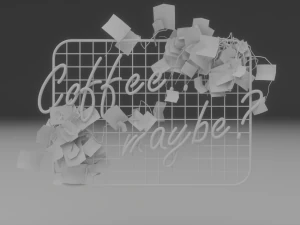 neon sign coffee maybe 3D Model