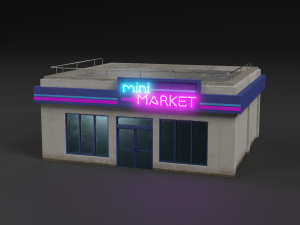 mini market store Model 3D