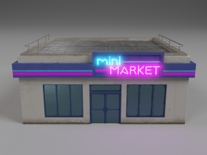 mini market store Model 3D
