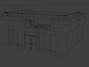 mini market store Model 3D