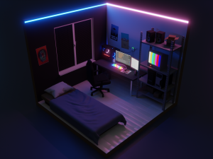 isometric gaming room 1 3D Модель