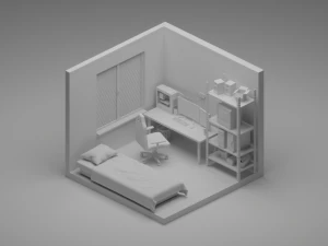 isometric gaming room 1 3D Model