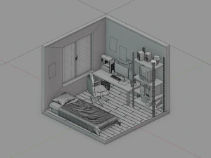 isometric gaming room 1 3D Model