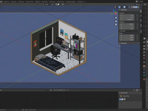 isometric gaming room 1 3D Model