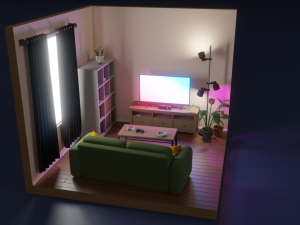 isometric living room 1 Model 3D