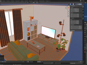 isometric living room 1 Model 3D