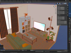 isometric living room 1 3D Model