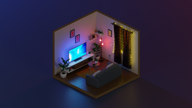 isometric living room 2 3D 模型 .c4d .max .obj .3ds .fbx .stl .blend 