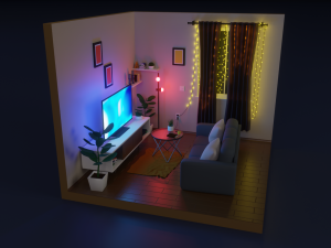 isometric living room 2 3D 模型