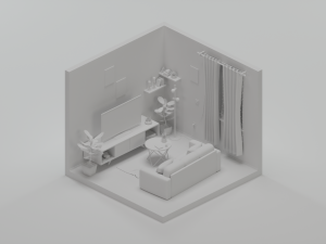 isometric living room 2 3D 模型