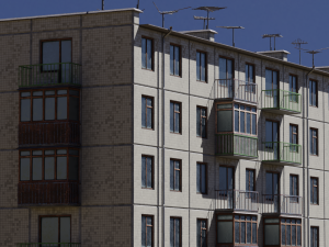 modular soviet panel apartment house 3D Model