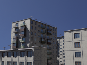 modular soviet panel apartment house 3D Model