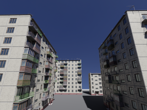 modular soviet panel apartment house 3D Model