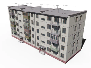 modular soviet panel apartment house 3D Model