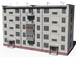 modular soviet panel apartment house 3D Model