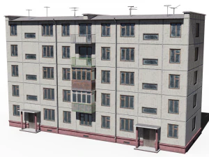 modular soviet panel apartment house 3D Model