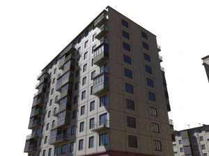 modular soviet panel apartment house 3D Model