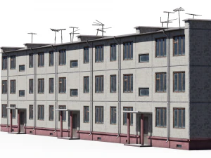modular soviet panel apartment house 3D Model