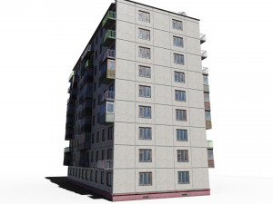 modular soviet panel apartment house 3D Model