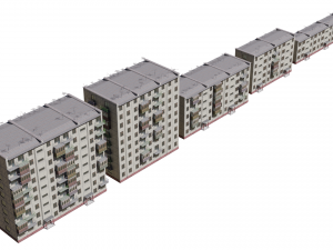modular soviet panel apartment house 3D Model
