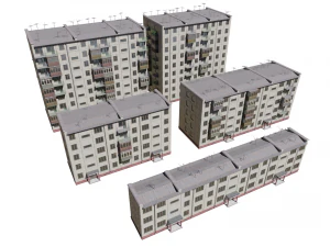 modular soviet panel apartment house 3D Model