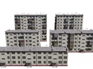 modular soviet panel apartment house 3D Model