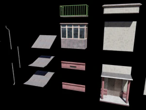 modular soviet panel apartment house 3D Model
