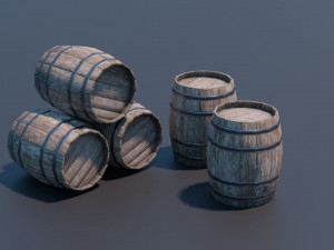 medieval barrels Model 3D