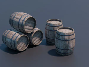 medieval barrels 3D Model