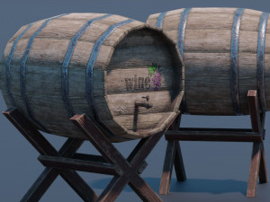 medieval barrels Model 3D