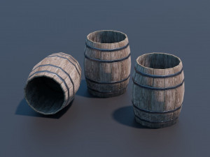 medieval barrels Model 3D
