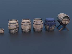 medieval barrels Model 3D