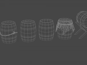 medieval barrels 3D Model