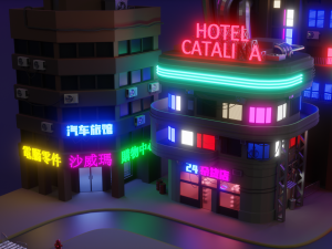 cyberpunk buildings 2 3D-Modell