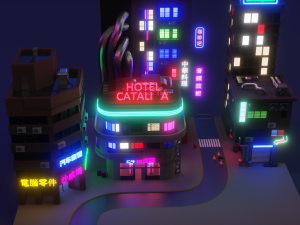 cyberpunk buildings 2 3D-Modell