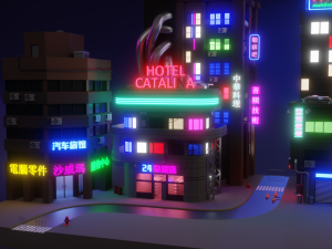 cyberpunk buildings 2 3D-Modell