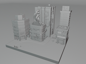 cyberpunk buildings 2 3D-Modell