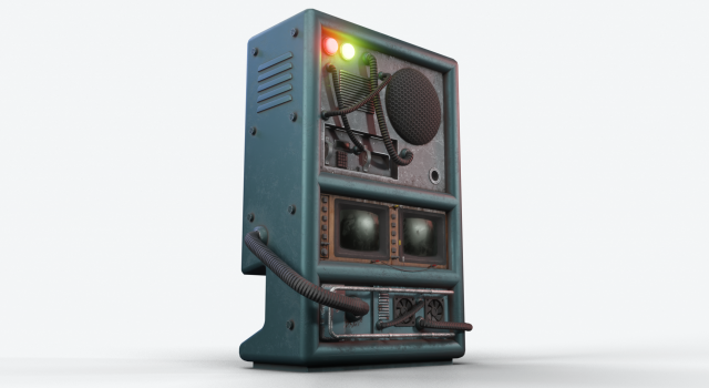 retro futuristic tv console 3D Model .c4d .max .obj .3ds .fbx .stl .blend 