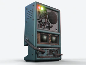 ретро футуристическая телевизионная консоль 3D Модель