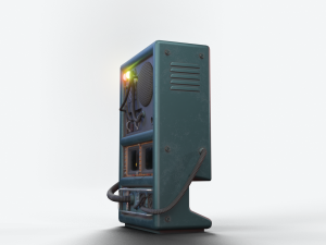 retro futuristic tv console 3D Model
